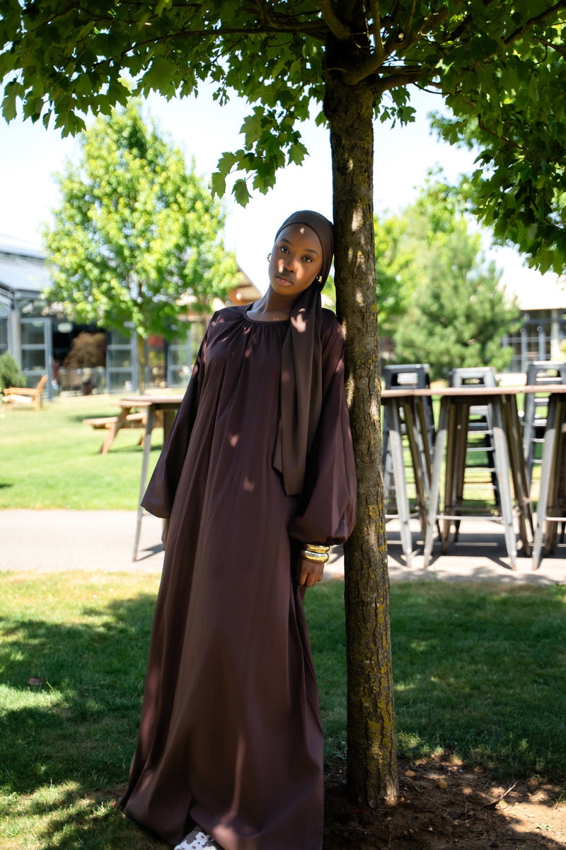 Robe Popeline - Marron chocolat